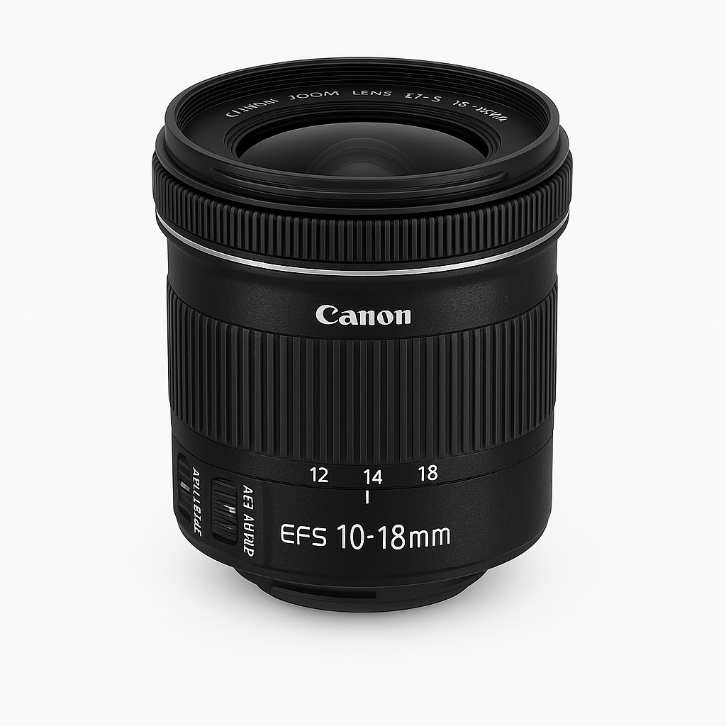 Canon EF-S 10–18 mm víðlinsa – mockup