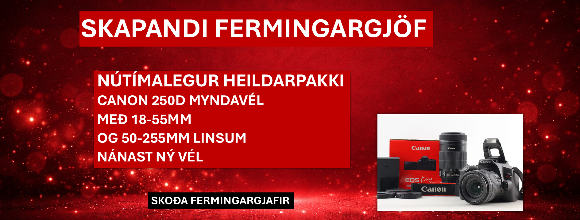 Canon 250D tvílinsupakki – fermingargjöf